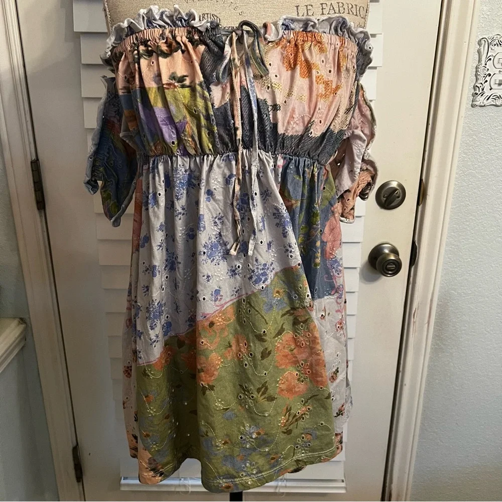 ASOS Floral Off-Shoulder Dress SIZE LARGE - Picture 5 of 7